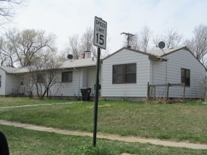 The duplex we lived in, the window showing on the right was our living room.