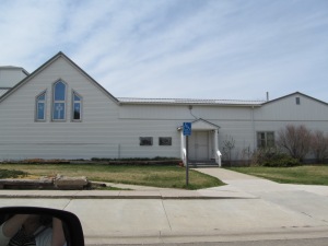 Front door to UCC church in Eagle Butte. The far right is Sunday School and kitchen addition. I believe there is a day care there now.